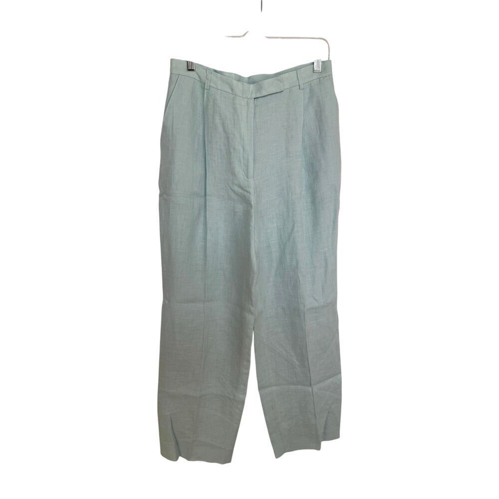 Women's Light Sage Wide-Leg Linen Blend Pants